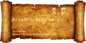 Krisán Diána névjegykártya